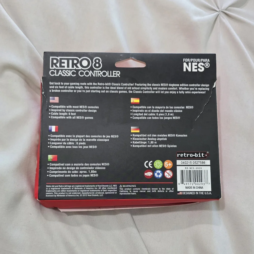 New In Box - Lot of 2 Retro Bit 8 Classic Controller For NES - DOGBONE EDITION